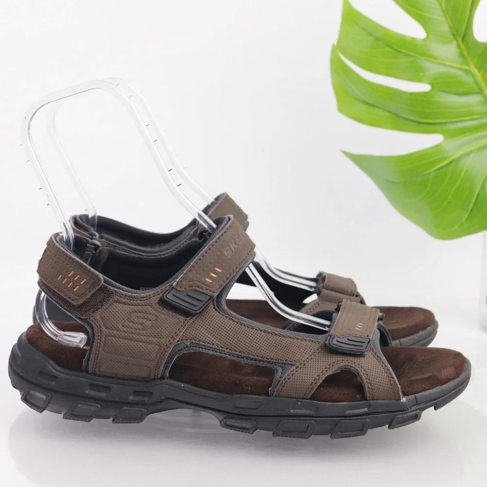 Skechers Mens Louden Sandals Size 13 Brown Adjustable Outdoor Comfort Sport Shoe